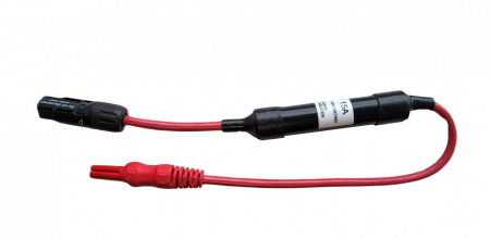 EazyPV MC4 kabel met 15 A Zekering (rood)